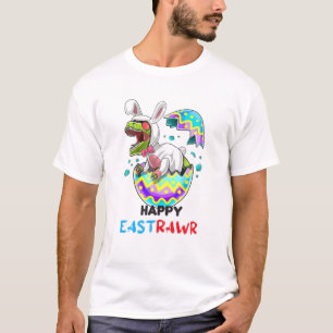 Camiseta Feliz Eastrawawr T Rex Dinosaur Easter Bunny Ovo C