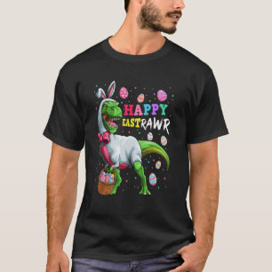 Camiseta Feliz Eastrawawr T Rex Dinosaur Easter Bunny Ovo C