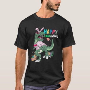 Camiseta Feliz Eastrawawr T Rex Dinosaur Easter Bunny Ovo C