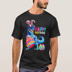 Camiseta Feliz Eastrawawr T Rex Dinosaur Easter Bunny Ovo C