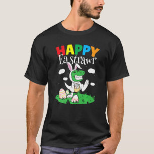 Camiseta Feliz Eastrawr Rex Dinosaur Páscoa Dia Coelhinho O