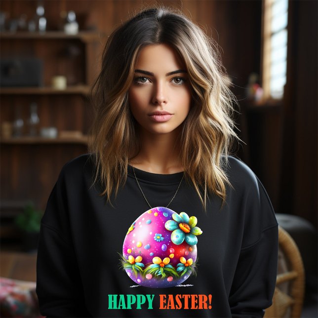 Camiseta Feliz Eggster - Faca de Ovos de Páscoa (Criador carregado)