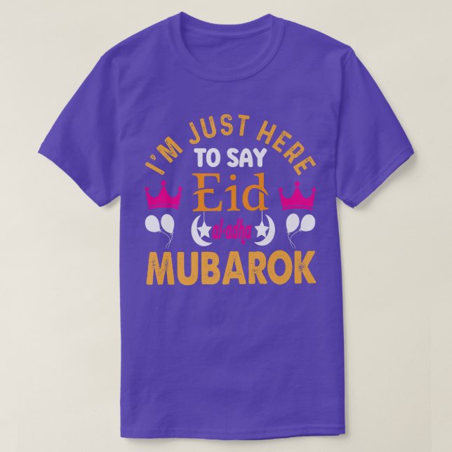 Camiseta Feliz Eid Mubarak por Crianças Muçulmanas Eid al F (Frente do Design)