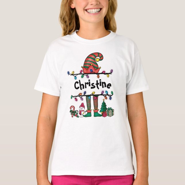 Camiseta Feliz Elf Personalizado Natal (Frente)