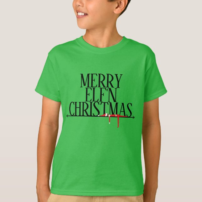 Camiseta Feliz Elf'n Natal T-Shirt (Frente)