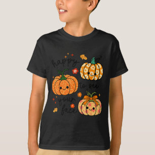 Camiseta Feliz em ver seu rosto Abóbora Halloween Outono Th