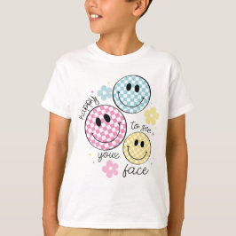 Camiseta feliz em ver seu rosto Professor de volta à escola