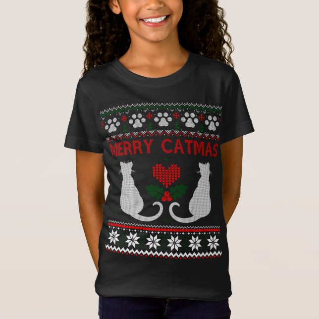 Camiseta Feliz engraçada Catmas doce de Natal (Frente)
