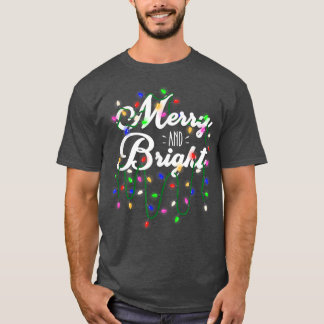 Camiseta Feliz Engraçada E Luzes De Natal Brilhantes