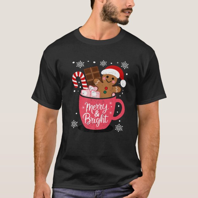 Camiseta Feliz Engraçada E Pão De Gengibre De Natal Brilhan (Frente)