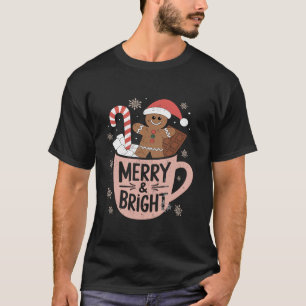 Camiseta Feliz Engraçada E Pão De Gengibre De Natal Brilhan