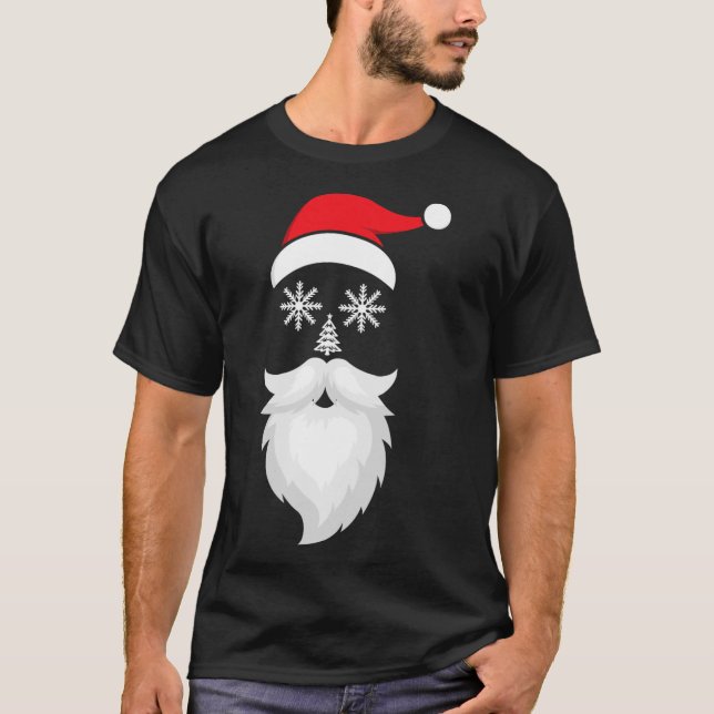 Camiseta Feliz Engraçado Natal Santa Hat Cristo da Família  (Frente)