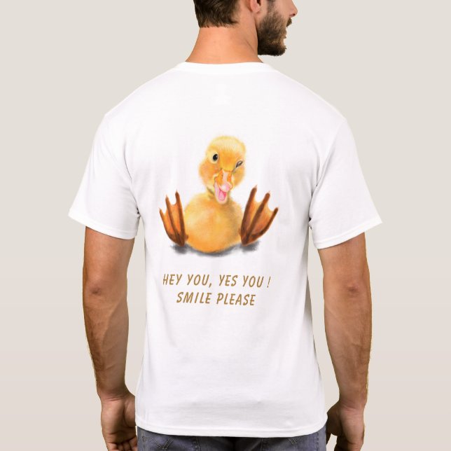 Camiseta Feliz Engraçado - Texto e Cor Personaliza (Verso)