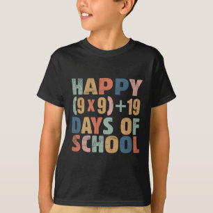 Camiseta Feliz Equação Matemática Escolar 100 Dias 100º Dia