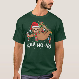 Camiseta Feliz Eslothmas Ppijama de Natal Chapéu Santa X