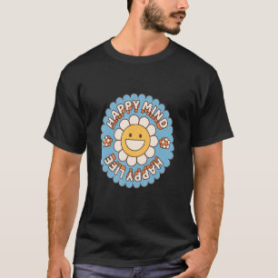 Camiseta Feliz espírito Feliz Vida 60 anos Hippie Retro Vin