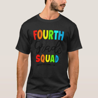 Camiseta Feliz Esquadrão do 1º Dia do 4º ano de volta à esc