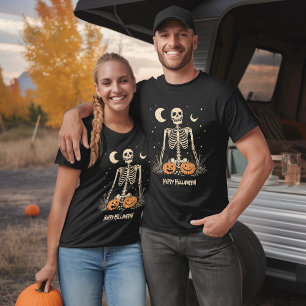 Camiseta Feliz Esqueleto de Halloween