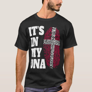 Camiseta Feliz, está no meu DNA dinamarquês Bandeira