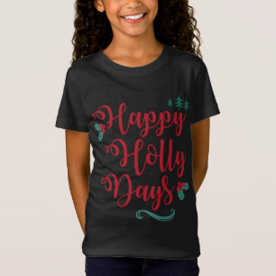 Camiseta Feliz Família Feliz Holly Dias Festivos Natal