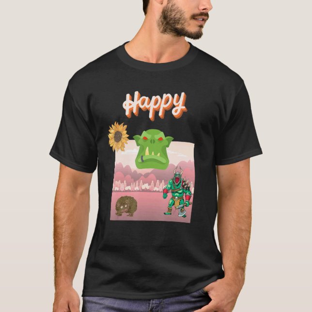 Camiseta Feliz Fantasia - Oração Monstruosa Com Amor Da Bes (Frente)