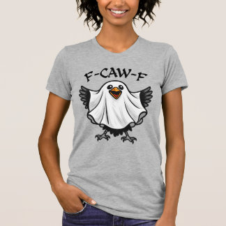 Camiseta Feliz Fantasma "F-CAW-F" Halloween, Humor Sapatinh