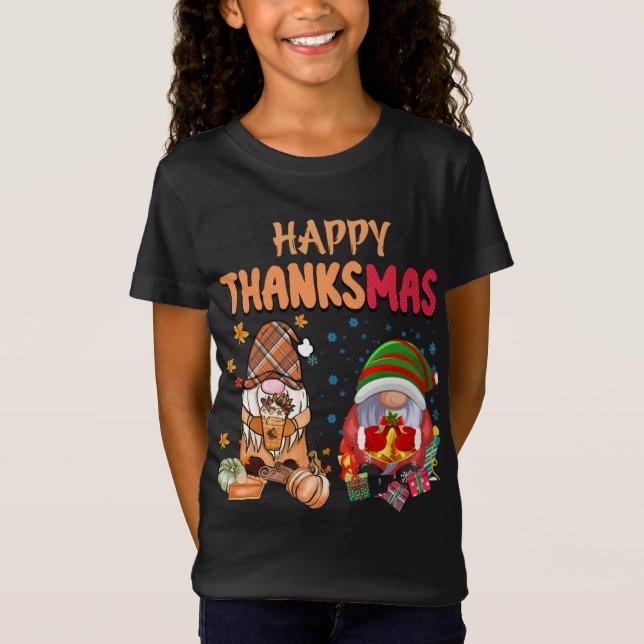 Camiseta Feliz Feliz Dia de Graças e Natal C (Frente)