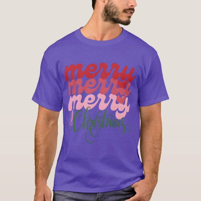 Camiseta Feliz Feliz Feliz Natal engraçado (Frente)