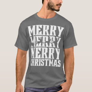 Camiseta Feliz Feliz Feliz Natal Santas Sleigh e voando
