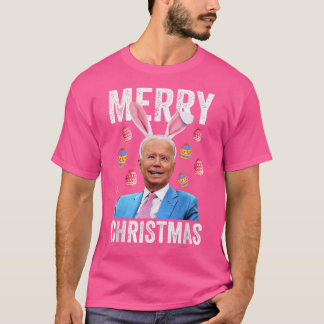 Camiseta Feliz Feliz Natal Engraçado Biden Confuso para Eas