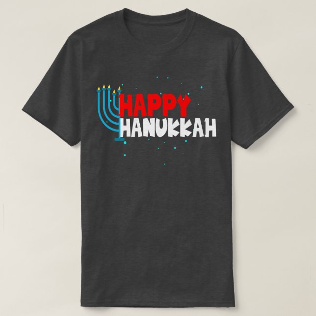 Camiseta Feliz Feriado Judaico Festivo Chanukah Luz o Mim (Frente do Design)