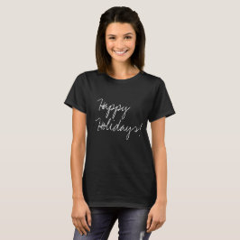 Camiseta Feliz Feriados! Tipo de Handlettering, Moderno