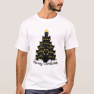Camiseta Feliz Férias Feliz de Feliz Natal Da Árvore Negra