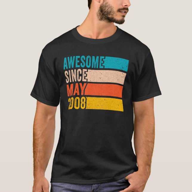 Camiseta Feliz Festa de aniversário de 14 de 14 anos incrív (Frente)