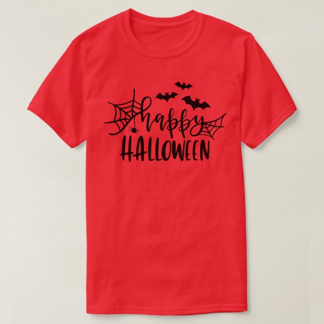 Camiseta Feliz Festa de Bates de Halloween (Frente do Design)