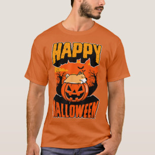 Camiseta Feliz Festa de Halloween Bonito Nápoles Kawaii Pup