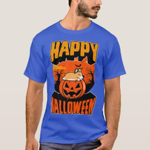 Camiseta Feliz Festa de Halloween Cute Naping Kawaii Corgi