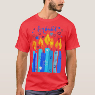 Camiseta Feliz Festival Chanucá De Estrela Leve De David