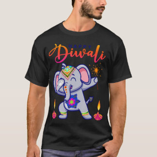 Camiseta Feliz Festival Diwali De Luzes Celebrando Crianças