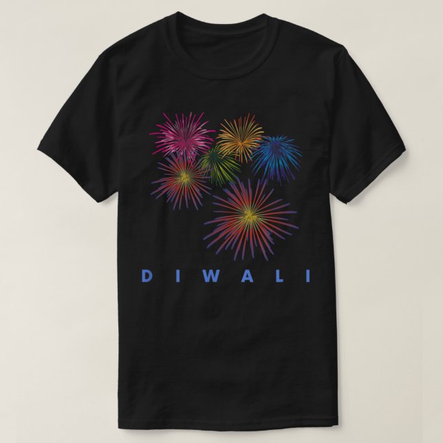 Camiseta Feliz Festival Hindu De Diwali De Fogos De Fogo Le (Frente do Design)