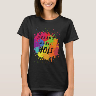 Camiseta Feliz Festival Holi Índia Cores Crianças Indígenas