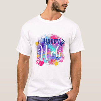 Camiseta Feliz Festival Holi Primavera Colorida Índia Hindu