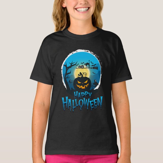 Camiseta Feliz Figurino de Halloween para T-Shirt (Frente)