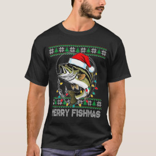 Camiseta Feliz Fishmas Divertido B Pesca Natal Para Mulhere