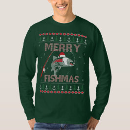 Camiseta Feliz Fishmas Feio Natal HoHoHo..