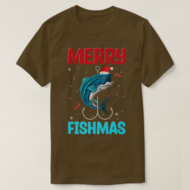 Camiseta Feliz Fishmas Natal Engraçado Papais noeis De Peix (Frente do Design)