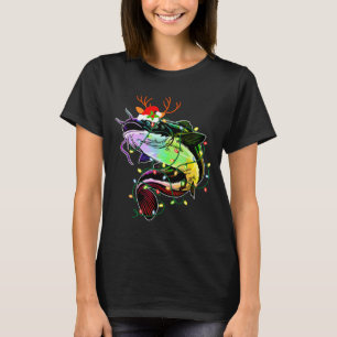Camiseta Feliz Fishmas Papai Noel Amantes de Pesca Fun Humo