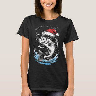 Camiseta Feliz Fishmas Papai Noel Pescaria Divertido Pescad