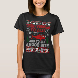 Camiseta Feliz Fishmas Para Todos, E Para Todos Uma Boa Mor