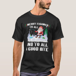 Camiseta Feliz Fishmas Peixe Divertido Pescador de Peixes N